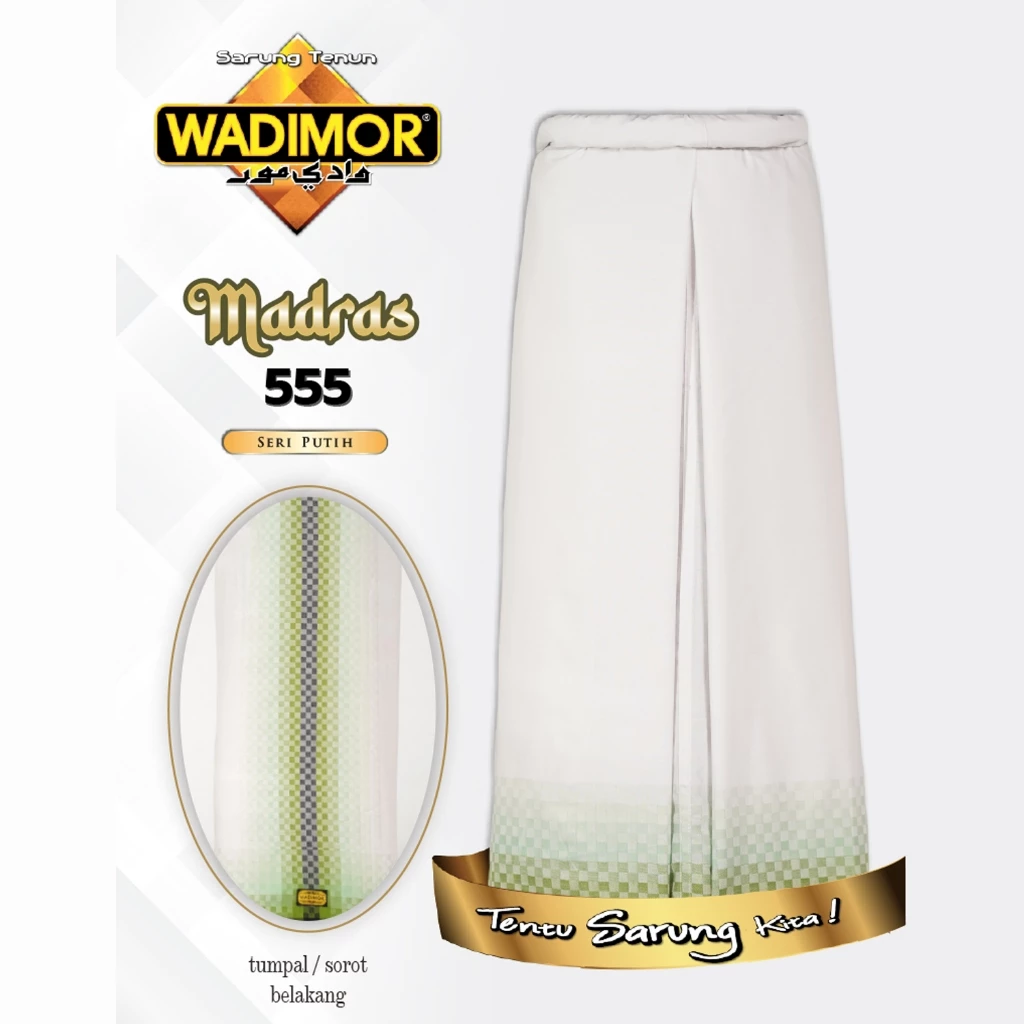 Wadimor Sarong Madras 555 White Series Green Wadimor Sarong Madras 555 White Series Green