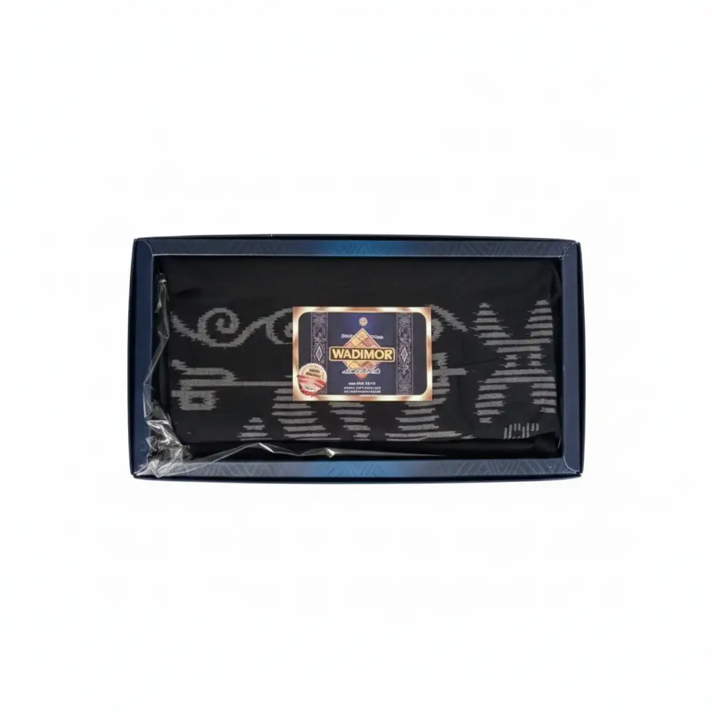 Woven Cotton Sarong For Men By Wadimor Black Woven Cotton Sarong For Men By Wadimor Black